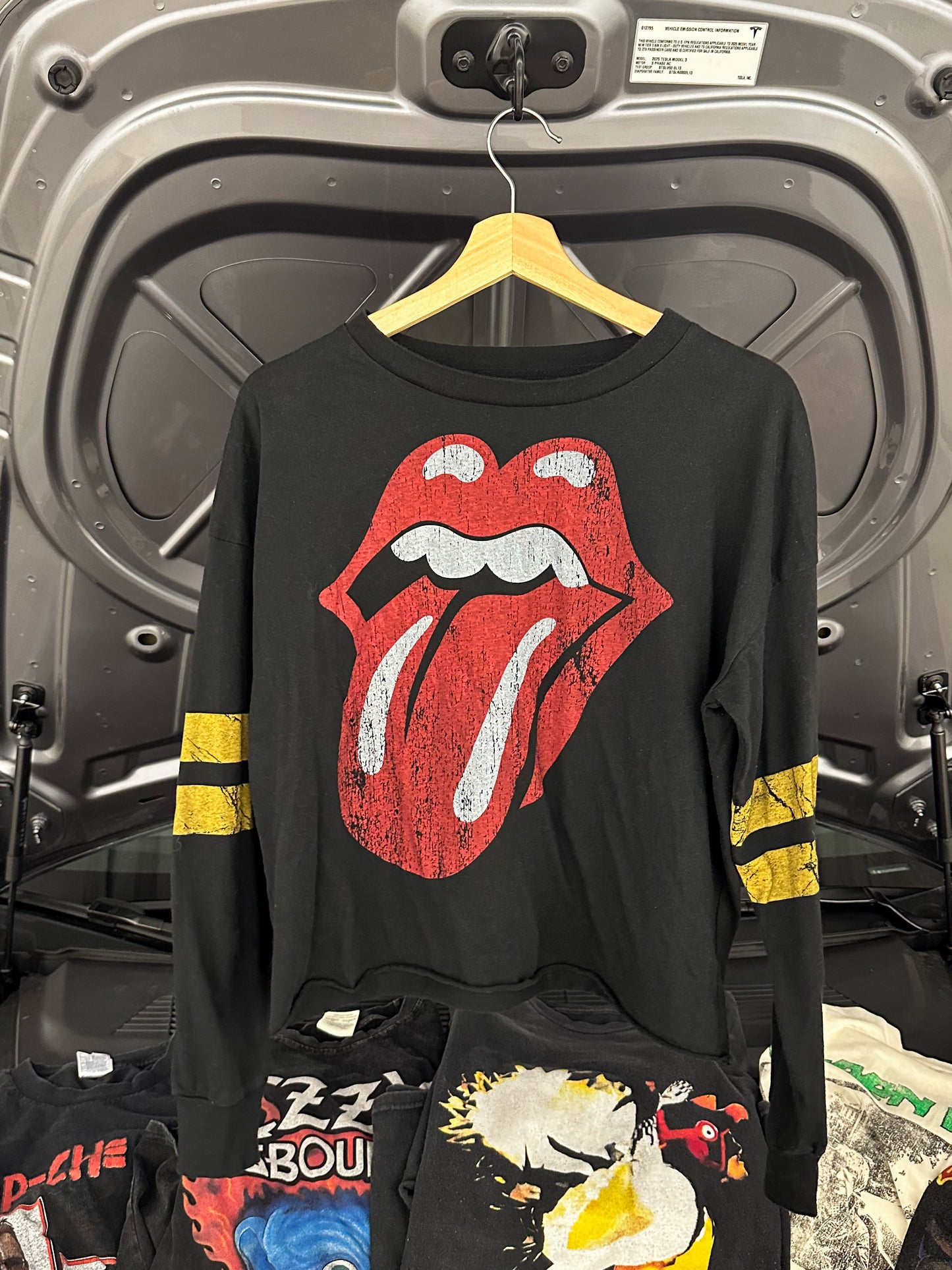 The Rolling Stones Cropped Long Sleeve Vintage Graphic Print